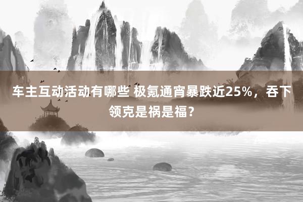 车主互动活动有哪些 极氪通宵暴跌近25%，吞下领克是祸是福？