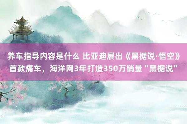 养车指导内容是什么 比亚迪展出《黑据说·悟空》首款痛车，海洋网3年打造350万销量“黑据说”