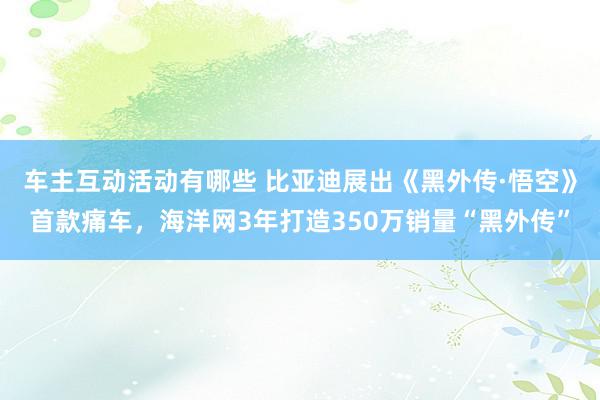 车主互动活动有哪些 比亚迪展出《黑外传·悟空》首款痛车，海洋网3年打造350万销量“黑外传”