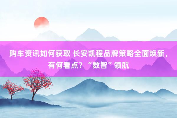 购车资讯如何获取 长安凯程品牌策略全面焕新，有何看点？“数智”领航