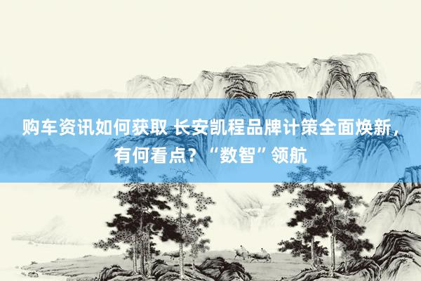 购车资讯如何获取 长安凯程品牌计策全面焕新，有何看点？“数智”领航